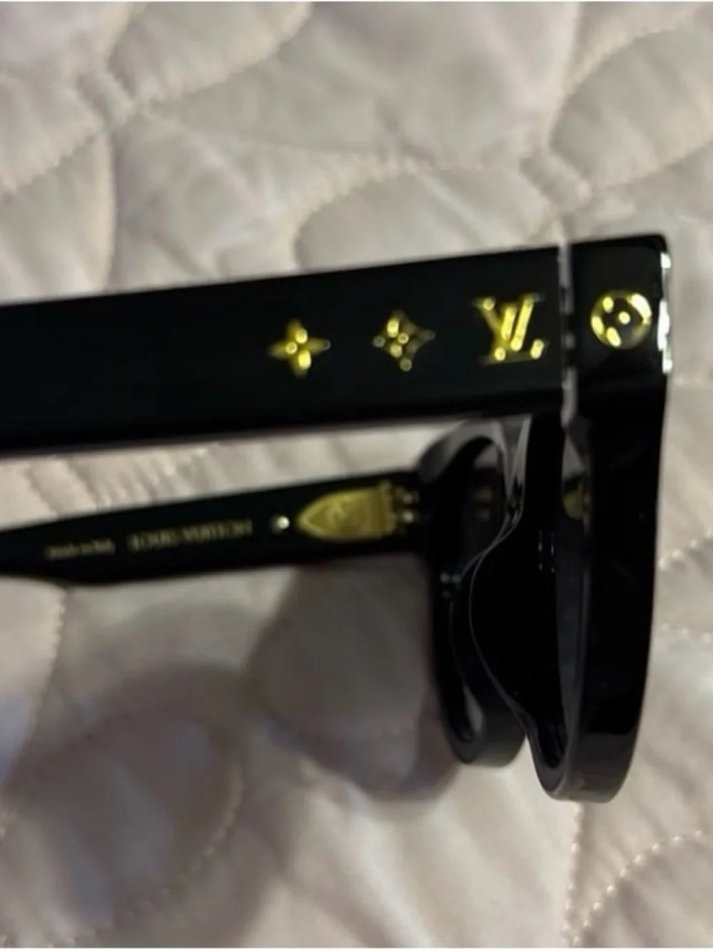 Louis Vuitton Black Cat-Eye Sunglasses with Gold Accents